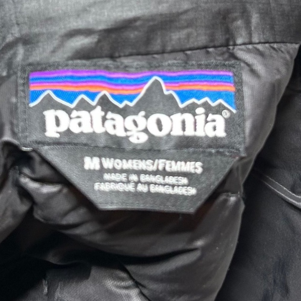 Patagonia Womens Medium Down Sweater Jacket Black Puffer Full Zip - Picture 6 of 6